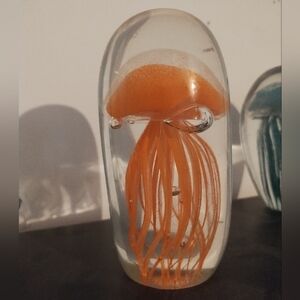 Handmade Jellyfish Glass Paperweight